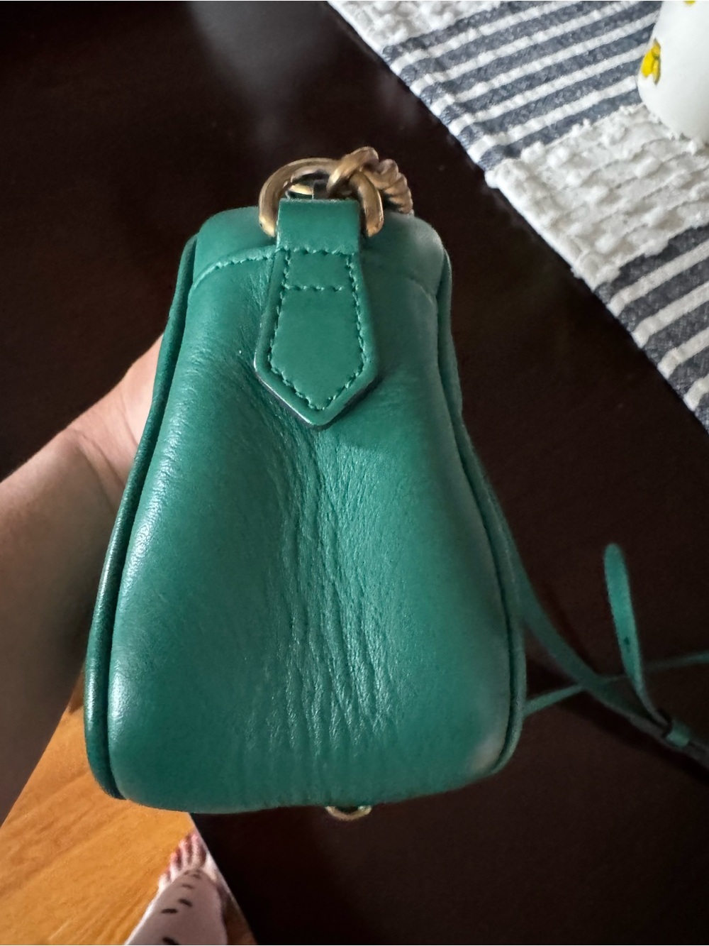 ✨ GUCCI Emerald Green Matelassé Leather Small GG Marmont Camera Bag - Picture 6 of 9